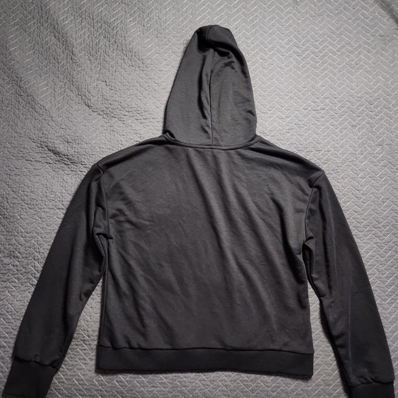 bebe Sport Logo Print Long Sleeve Hooded Pullover Sweatshirt w/ Thumb Holes SzXL - Picture 4 of 14